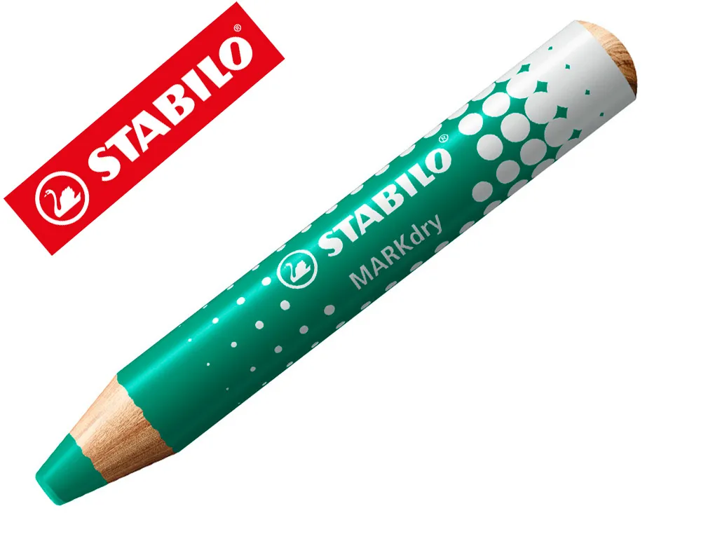 Crayon marqueur stabilo markdry pour ecrire sur tableau blanc coloris vert