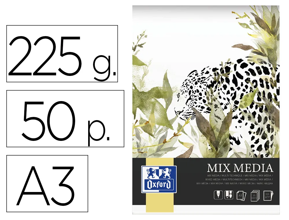 Bloc mixmedia oxford endosse feuilles detachables a3 50 pages 225g