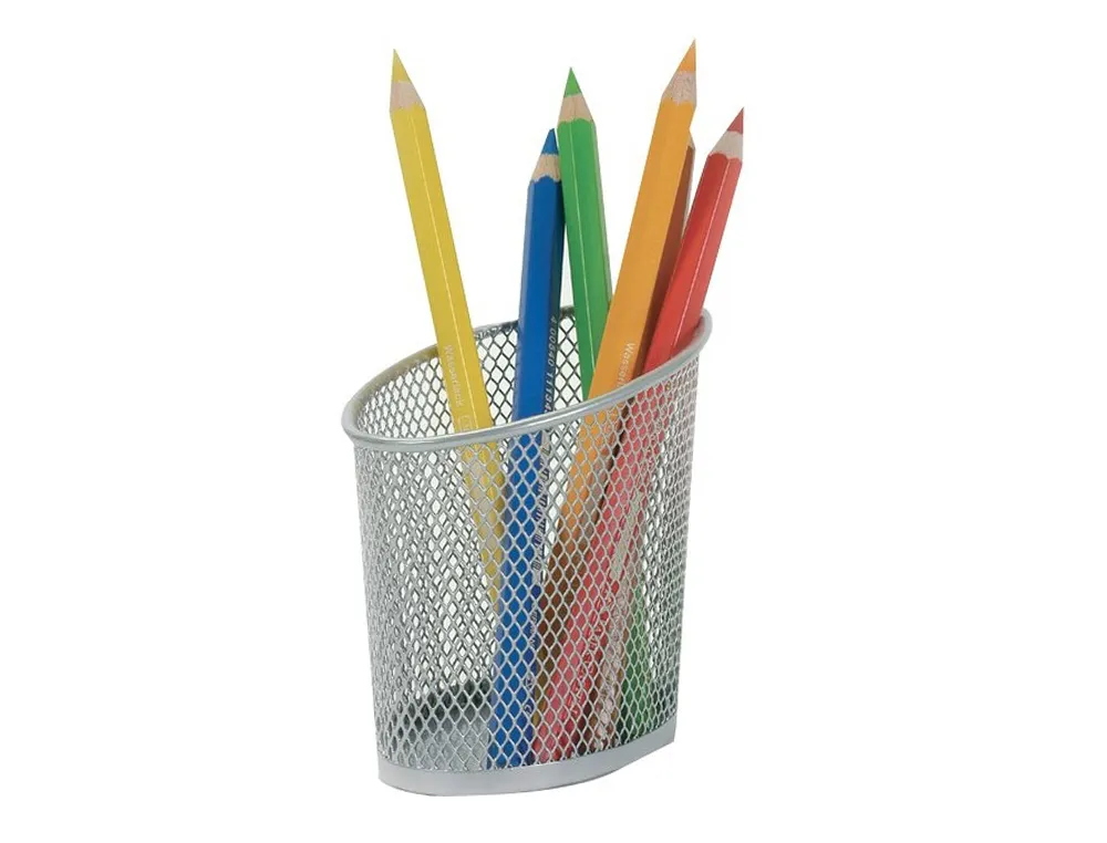 Pot a crayons alba metal mesh coloris gris