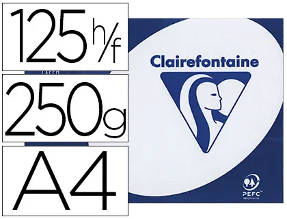 Papier clairefontaine clairalfa extra blanc A4 250g blancheur 170 opacité 93 rigidité 135 toucher satiné 125 feuilles