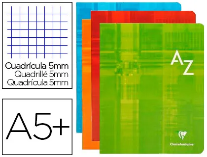 Répertoire clairefontaine piqure papier vélin velouté couverture pelliculée lavable 170x220mm 96 pages 90g seyes