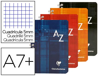 Répertoire clairefontaine reliure intégrale papier vélin velouté couverture lavable 95x140mm 100 pages 90g 5x5mm