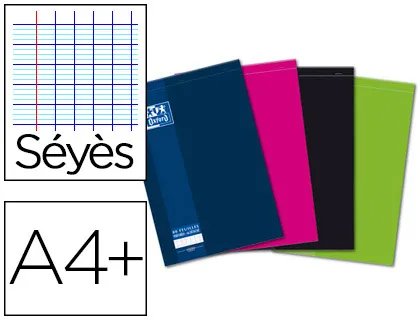 Bloc feuilles oxford couverture pelliculée papier satiné A4 210x320mm 90g 160 pages perforées détachables seyes