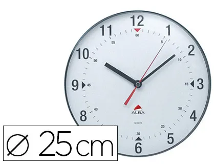 Horloge alba classic quartz haute précision ronde 3 aiguilles diamètre 25cm pile 1.5v non fournie coloris gris foncé