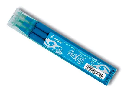 Recharge roller pilot frixion ball écriture moyenne 0.7mm encre effaçable coloris turquoise set de 3 unités