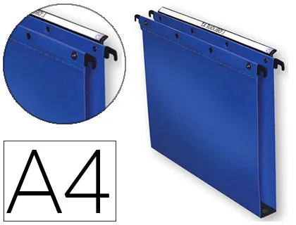 Dossier suspendu l'oblique polypro ultimate 5/10e tiroir entraxe 330mm h250mm fond 30 coloris bleu pack 10 unités