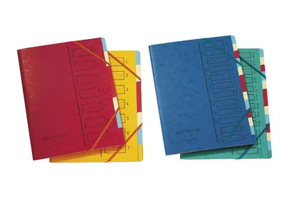 Trieur extendos carte simple 245x315mm 7 compartiments dos agrafé intérieur multicolore onglets coloris assortis