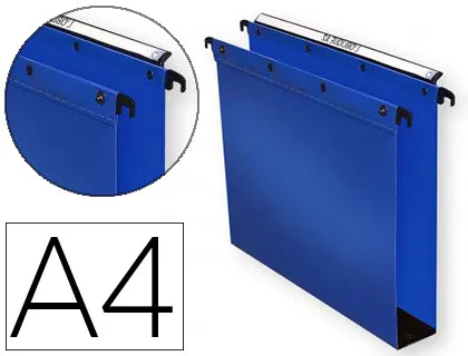 Dossier suspendu l'oblique polypro ultimate 5/10e tiroir entraxe 330mm h250mm fond 50 coloris bleu pack 10 unités
