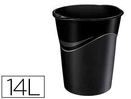 Corbeille à papier cep polypropylène résistant forme conique poignées ergonomiques 14l 305x290x334mm noir green spirit