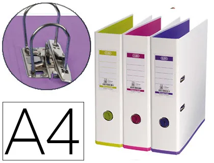 Classeur levier oxford my colour A4 polypropylène dos 80mm étiquette bicolore