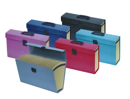 Valisette trieur oxford cartoncompact 390x255x110mm 16 comp artiments kraft écru documents 240x320mm coloris assortis