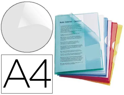 Pochette coin elba fard'or pvc 14/100e antistatique A4 50f soudure renforcée soufflet pied incolore sachet de 10 unités