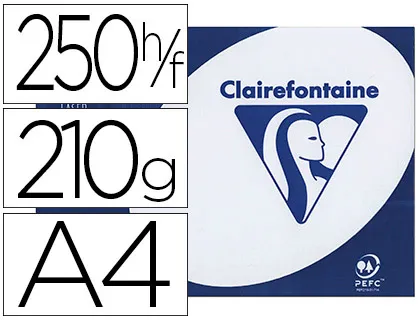Papier clairefontaine clairalfa extra blanc A4 210g blancheur 170 opacité 93 rigidité 135 toucher satiné 250 feuilles