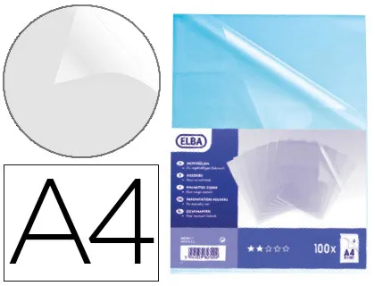 Pochette coin elba polyproylène souple grainé 9/100e A4 capacité 20f incolore boîte de 100 unités