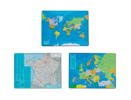 Sous-main esselte géographique planisphère pvc mousse antidérapante 40x53cm