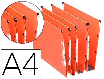 Dossier suspendu esselte dual kraft lmg 220g armoire entraxe 330mm h275mm fond v coloris orange boîte 25 unités