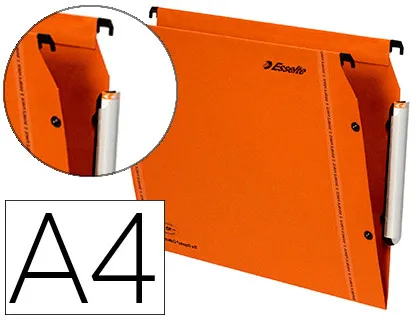 Dossier suspendu esselte dual kraft lmg 240g armoire entraxe 330mm h275mm fond v coloris orange boîte 25 unités