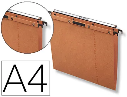 Dossier suspendu elba velcro ultimate kraft orange tiroir entraxe 330mm fond v format a4 21x29,7cm boîte 25 unités