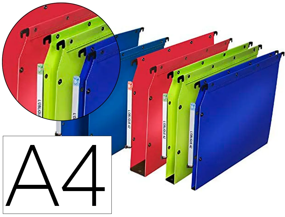 Dossier suspendu elba ultimate polypropylène armoire fond v entraxe 330mm porte-étiquette coloris rouge boîte 10 unités