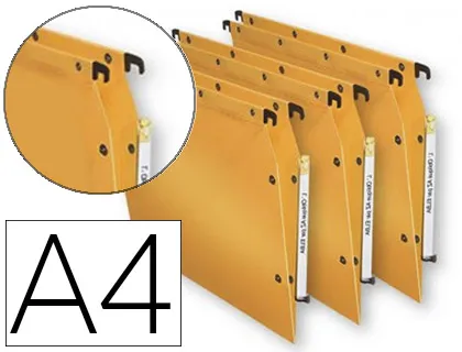 Dossier suspendu elba ultimate polypropylène armoire fond v barrettes acier coloris jaune or boîte 10 unités