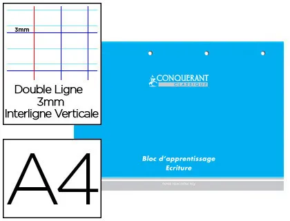 Bloc conquérant a4 classique apprentissage écriture réglure maternelle 210x297mm 160 pages 90g