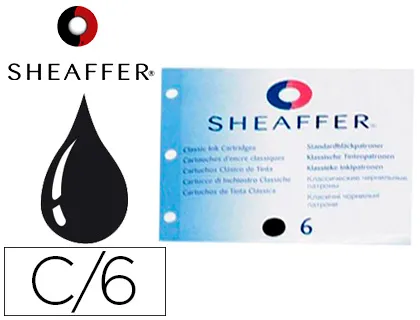 Cartouche sheaffer courte encre noire étui 6 unités