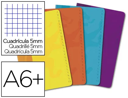 Répertoire oxford openflex agrafé couverture polypropylène 110x170mm 96 pages 90g 5x5mm