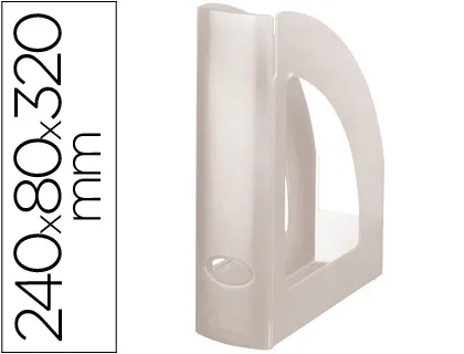 Porte-revues Q-Connect polystyrène documents A4 oeillet préhension 250x80x320mm cristal translucide