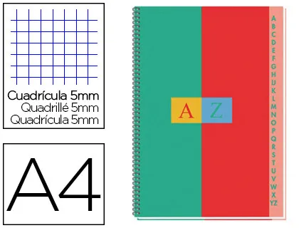 Répertoire conquerant reliure intégrale couverture vernie lavable A4 210x297mm 180 pages 5x5mm
