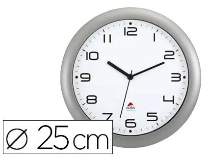 Horloge alba classic contour quartz haute précision ronde 3 aiguilles diamètre 30cm pile 1.5v non fournie coloris gris