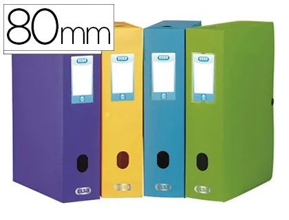 Boîte classement oxford memphis polypropylène opaque 7/10e dos 80mm bouton pression coloris assortis style