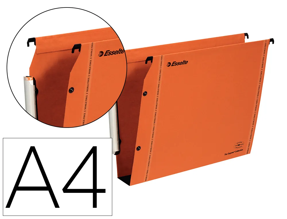 Dossier suspendu esselte dual kraft lmg 240g armoire entraxe 330mm h275mm fond 50 coloris orange boîte 25 unités