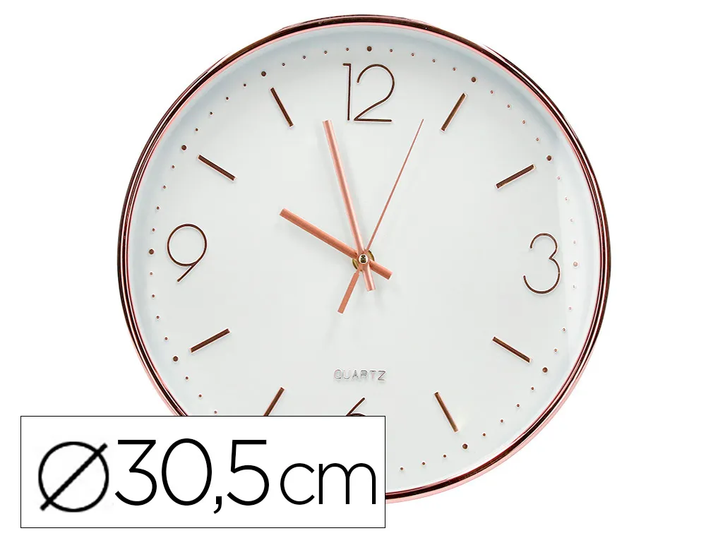 Horloge murale q-connect metallique mouvement silencieux diametre 35,5 cm coloris chrome