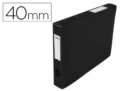Boîte classement oxford memphis polypropylène 7/10e à plat 240x320mm dos 40mm bouton presson coloris noir