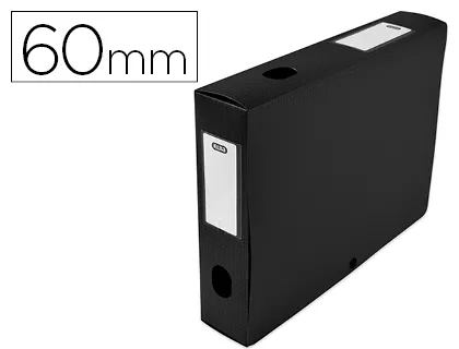 Boîte classement oxford memphis polypropylène 7/10e à plat 240x320mm dos 60mm bouton pression coloris noir
