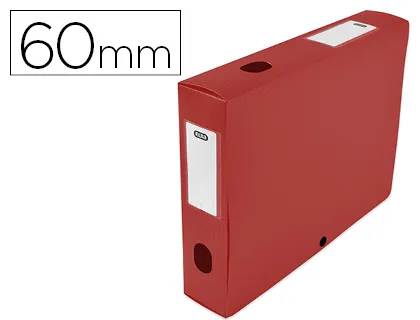 Boîte classement oxford memphis polypropylène 7/10e à plat 240x320mm dos 60mm bouton pression coloris rouge