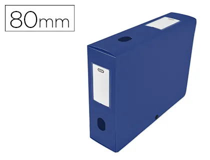 Boîte classement oxford memphis polypropylène 7/10e à plat 240x320mm dos 80mm bouton pression coloris bleu