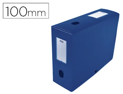 Boîte classement oxford memphis polypropylène 7/10e à plat 240x320mm dos 100mm bouton pression coloris bleu