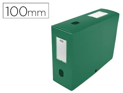 Boîte classement oxford memphis polypropylène 7/10e à plat 240x320mm dos 100mm bouton pression coloris vert