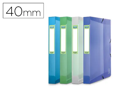 Boîte rangement elba 2nd life polypropylène translucide 240x320mm dos ergonomique 40mm élastique coloris assortis