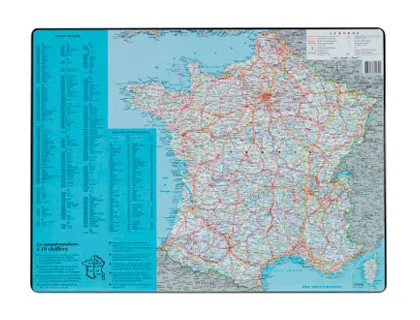 Sous-main esselte géographique carte france pvc mousse antidérapante 40x53cm