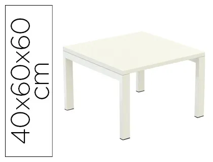 Bureau paperflow easydesk 60x60cm pieds acier laqué blanc plateau blanc