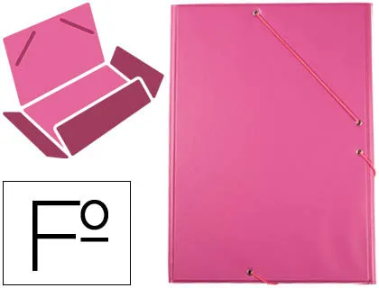 Chemise liderpapel carton rembordé dos flexible A4+ 320x240mm 3 rabats élastique coloris fuchsia