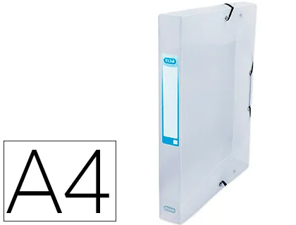 Boîte classement elba hawaï kangourou polypropylène transparent 7/10e format A4 dos 40mm élastique étiquette