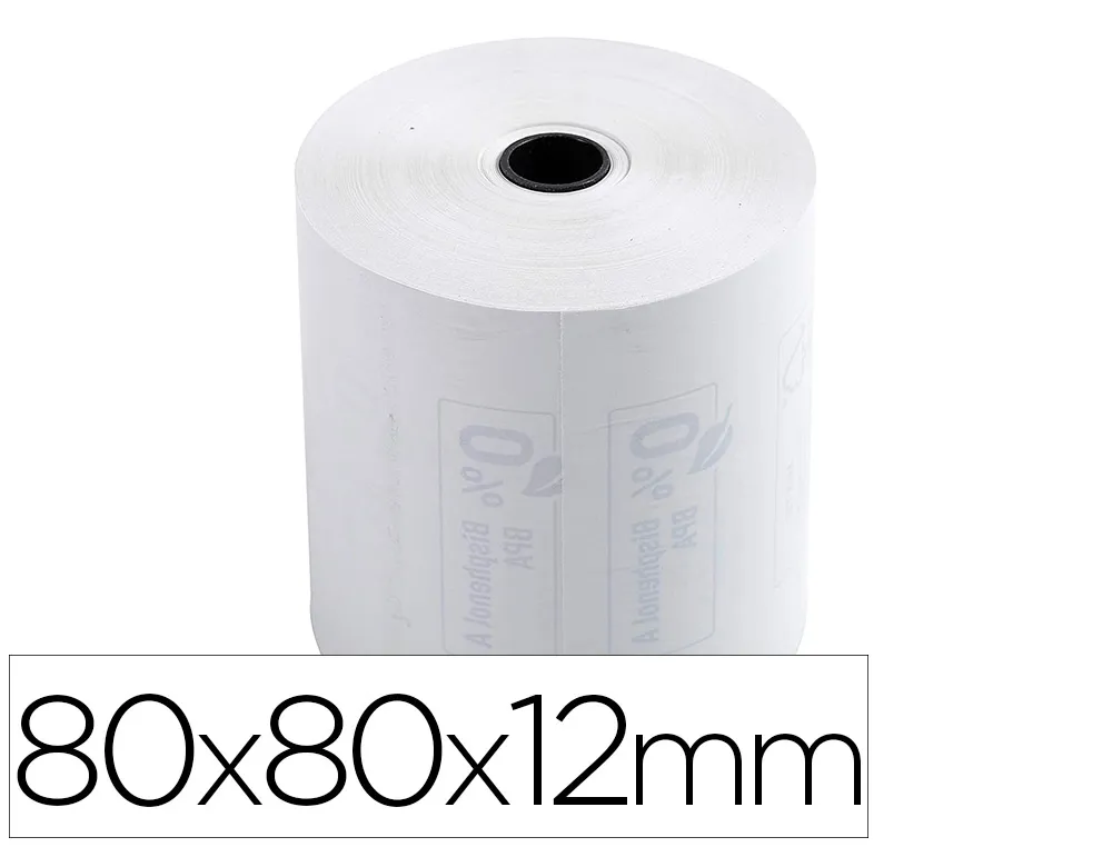 Bobine thermique exacompta tickets de caisse 1 pli sans bpa 80x80mmmandrin 12mm métrage 76m lot 10 rouleaux