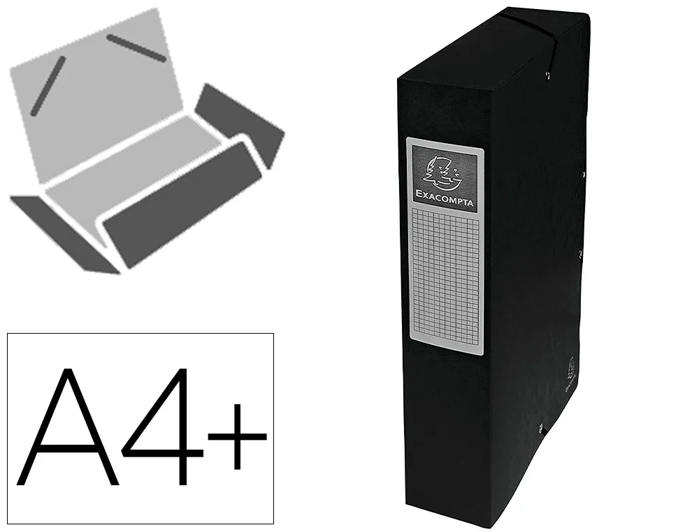 Boîte classement exacompta exabox carte lustrée 7/10e A4+ 25x33cm dos 6cm coloris noir
