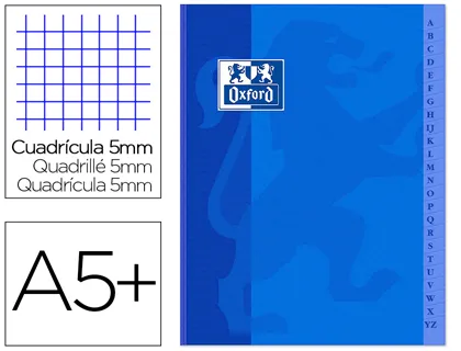 Repertoire broche oxford classique couv carte pelliculee lavable 17x22cm 192 pages 90g 5x5mm bleu
