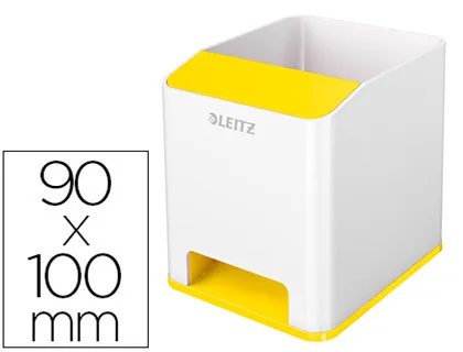 Pot a crayon leitz wow dual polystyrene support stylos/smartphones booster de son 2 compartiments