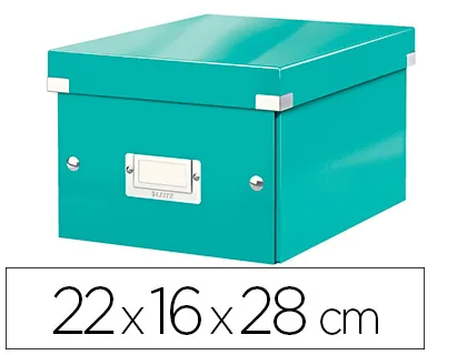 Boite rangement leitz clickandstore carton lamine brillant A5 220x160x280mm pliable coloris menthe