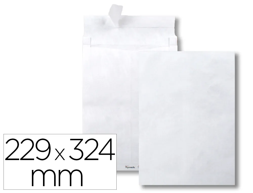 Pochette gpv tyvek à soufflets 38mm C4 229x324mm indechirable bande de protection paquet 20 unites